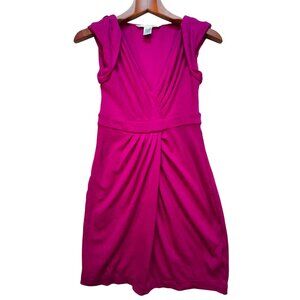 Diane Von Furstenberg Womens Sheath Dress Size 2 Fuchsia Wool Sleeveless Couture